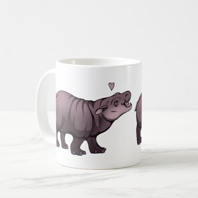 Caneca De Café Bebê Hipopótamo Pigmeu (Frente Esquerda)