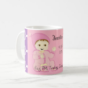 Caneca De Café Bebé infantil no rosa com flores