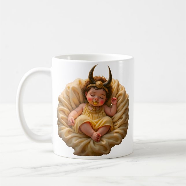 Caneca De Café Bebê Isis Adormecida – Deusa da Luz. (Esquerda)