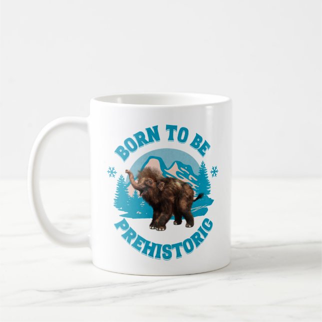 Caneca De Café Bebê Mamute Fofo Aniversário de Crianças Pré-Histó (Esquerda)