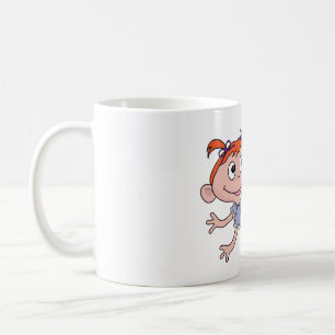 Caneca De Café Bebê Menina Desenho Animado Rastejando Cabelo Verm