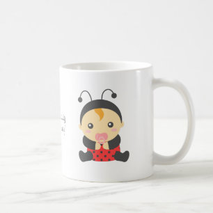 Caneca De Café Bebê Menina Joaninha Fofa