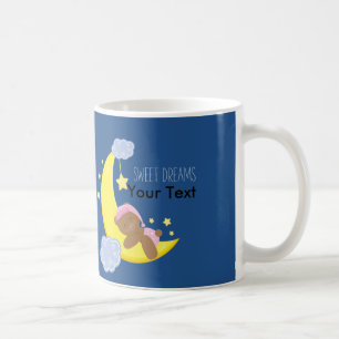 Caneca de Café Bebê Menina Urso Lua Estrelas SONHO
