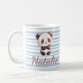 Caneca De Café Bebê Panda Fofo com Nome Personalizado