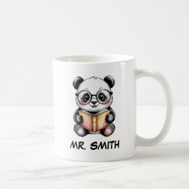 Caneca De Café Bebê Panda Fofo Lendo um Livro Personalizado
