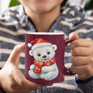 Caneca De Café Bebê Personalizado Urso Polar Miúdos