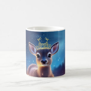 Caneca De Café Bebê Reindeer com Feliz Saudação de Natal