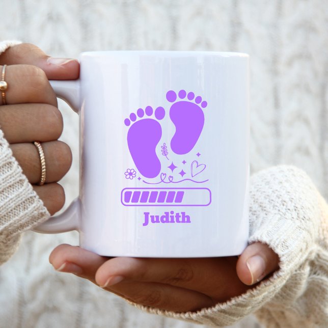 Caneca De Café Bebê Roxo Carregando (Criador carregado)