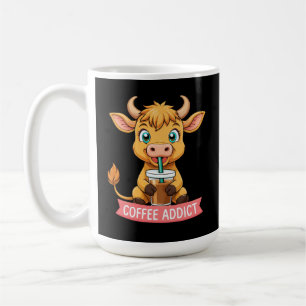 Caneca De Café Bebendo De Café Em Altas Terras, Bonita Diversão D