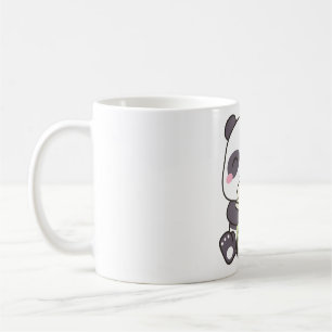 Caneca De Café Bebendo de Panda Bonito Matcha Bubble Tea
