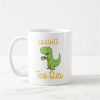 Bebendo Dinossauro Engraçado Tea Rex Tyrannosaurus