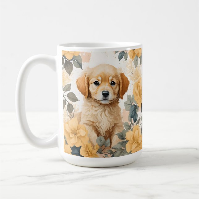 Caneca De Café Bebês-Cons | Ouro Retriever Puppy (Esquerda)