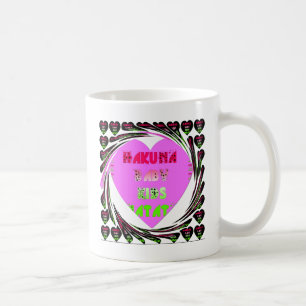 Caneca De Café Bebês Corações Rosa Hakuna Matata Bebê Crianças De