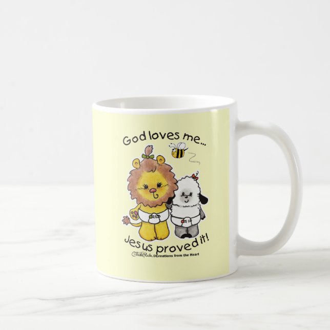 Caneca De Café Bebês de leão e de borrego (Direita)