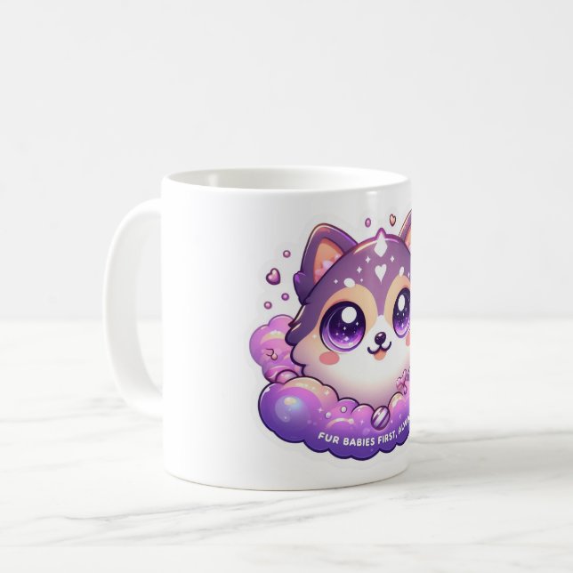 Caneca De Café Bebês De Peles Primeiro Sempre Mug Cute Pet Lover  (Frente Esquerda)