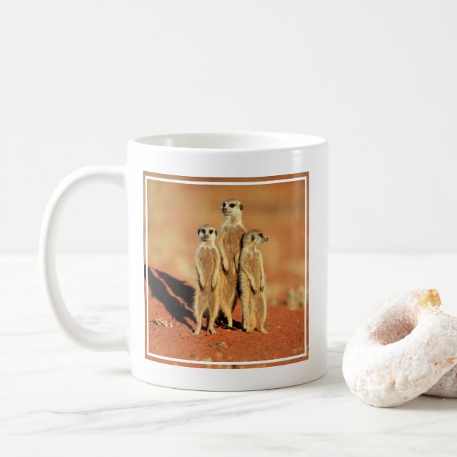 Caneca De Café Bebês Mais Pobres | 3 Meerkats (Com Donut)