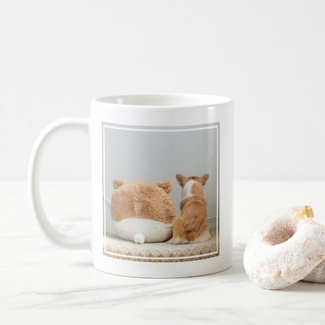 Caneca De Café Bebês Mais Pobres | Corgi & Plush Puppy (Com Donut)