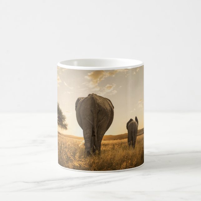 Caneca De Café Bebês Mais Pobres | Elefante, Vitelo e Mãe (Centro)