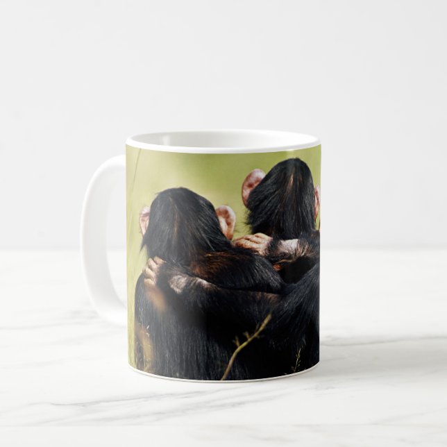 Caneca De Café Bebês Mais Pobres | Três Chimpanzés (Frente Esquerda)
