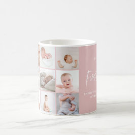 Caneca De Café Bebês, primeiro ano, fotografar guião rosa-rosado