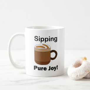 Caneca De Café Bebida de Café Latte Sorvendo Pura Alegria