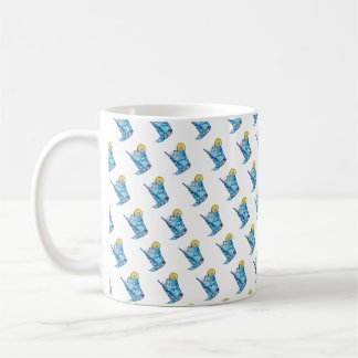 Caneca De Café Bebida de coquetel azul-aquarela