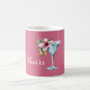 Caneca De Café Bebida de Flor de Hibisco Rosa Tropical