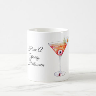 Caneca De Café Bebida Laranja Flor de Olho Groovy Halloween