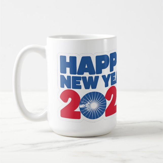 Caneca De Café Bebida na celebração: Feliz ano novo 2025 Mug (Esquerda)