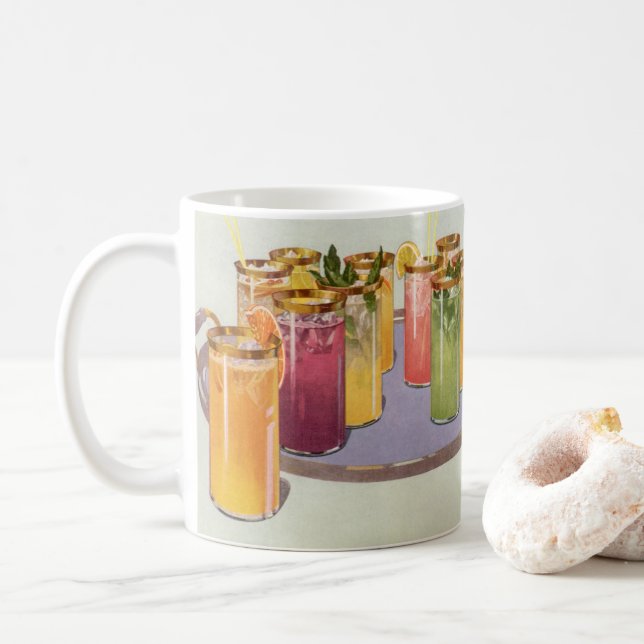 Caneca De Café Bebidas Antigas, Bebidas com Cubos de Gelo em uma  (Com Donut)