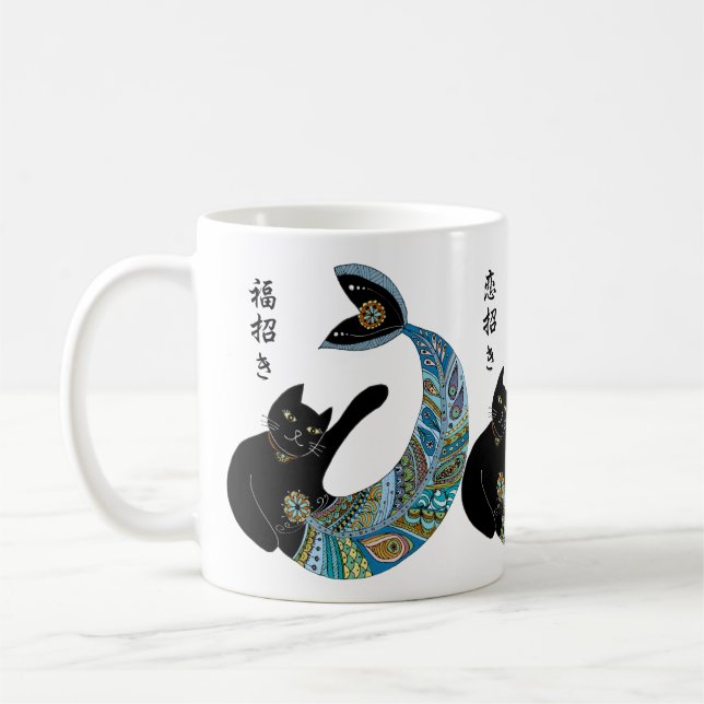 Caneca De Café Beckoning o gato da sereia (Esquerda)