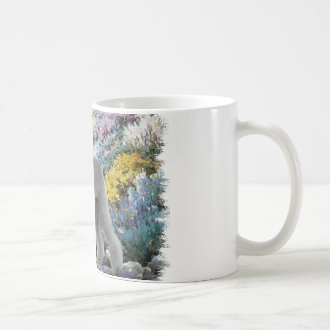 Caneca De Café Bedlington Terrier Summer Garden Art (Direita)