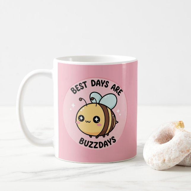 Caneca De Café Bee Coffee Mug – Cute Kawaii Bumblebee (Com Donut)