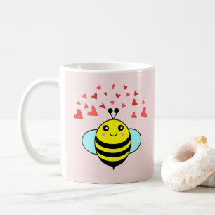 Caneca De Café Bee Happy Love Heart