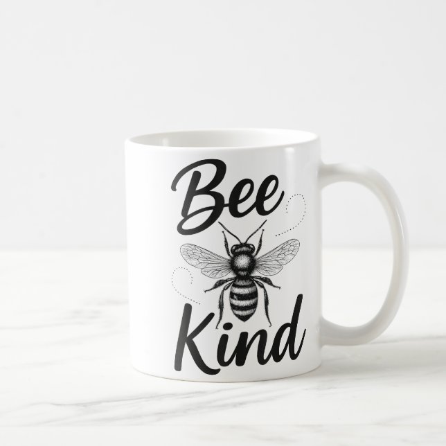 Caneca De Café Bee Kind Sitive Quote Cute Funny Design For Kids  (Direita)