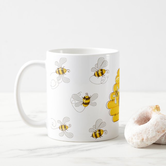 Caneca De Café Bee Lover's Delight: Abrace a natureza com nossas  (Com Donut)