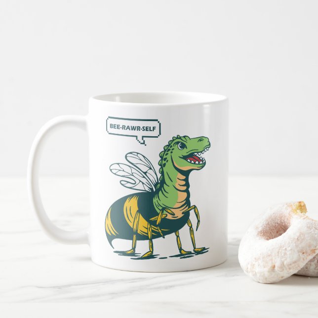 Caneca De Café Bee-Rawr-Self (Com Donut)