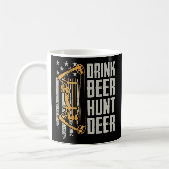 Caneca De Café Beer Beer Hunt Deer Arco caçando Bebendo Archery (Esquerda)