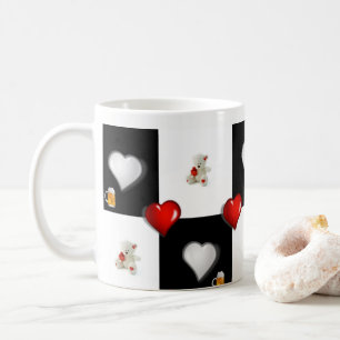 Caneca De Café Beer Red Hearts Mug