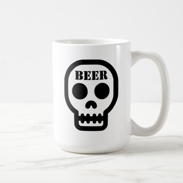 Caneca De Café Beer™ Skull Classic Coffee Mug (Direita)