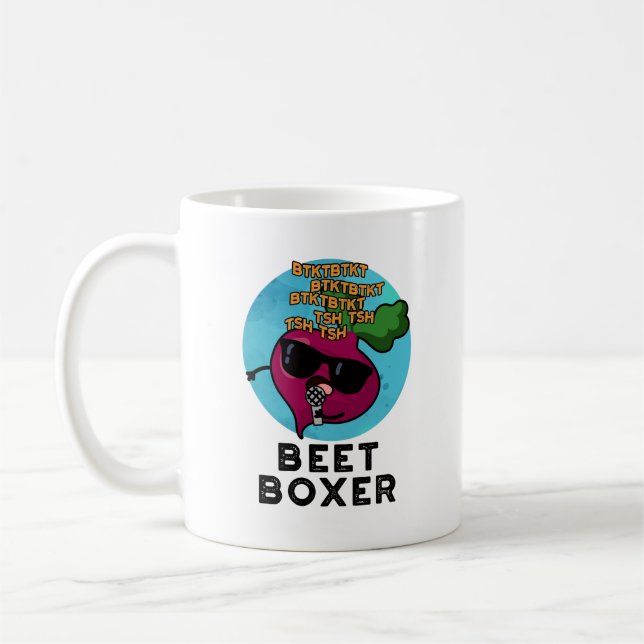Caneca De Café Beet Boxer Engraçado Beet Pun (Esquerda)