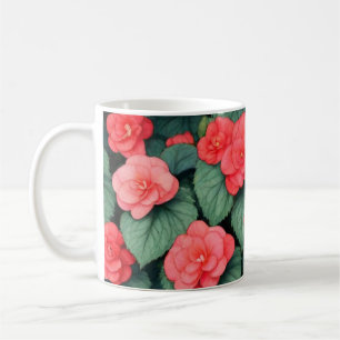 Caneca De Café Begonia das flores cor-de-rosa