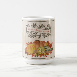 Caneca De Café Beige Thankand Pumpkins e Squash