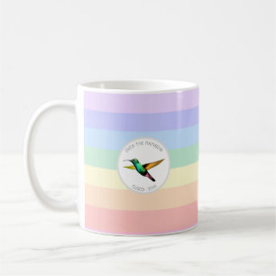 Caneca De Café Beija-flor Multicolor em Arco-íris Pastel