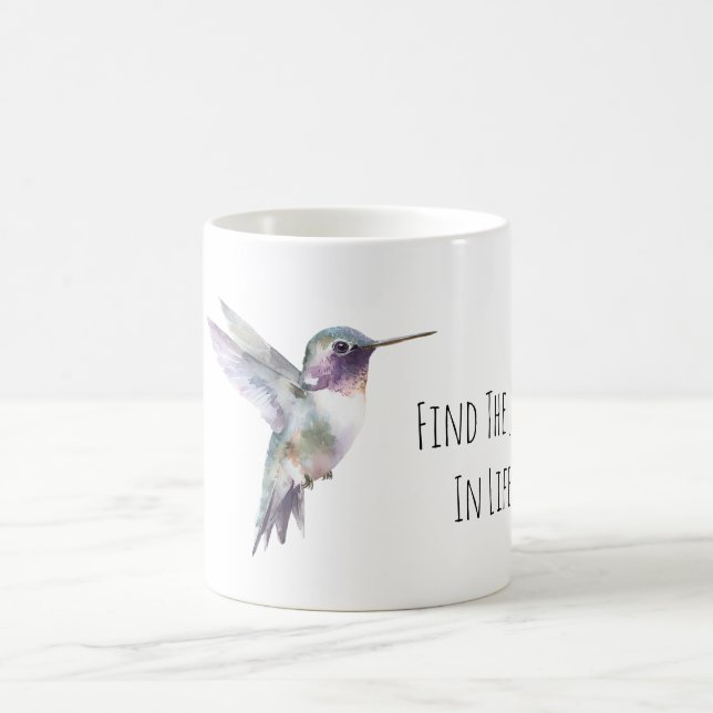 Caneca De Café Beija-flor Verde Roxo Alegria (Centro)