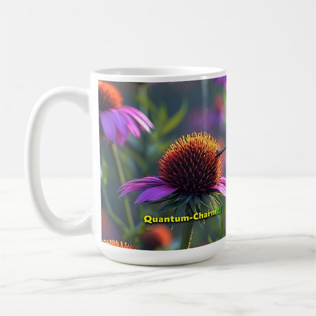 Caneca De Café Beija-flores amam Echinacea 01 (Esquerda)