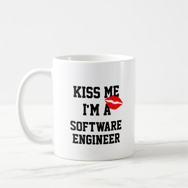 Caneca De Café Beija-Me Im Um Engenheiro De Software (Esquerda)