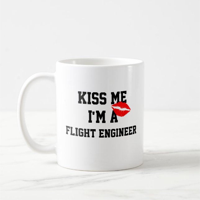 Caneca De Café Beija-Me Um Engenheiro De Voo (Esquerda)