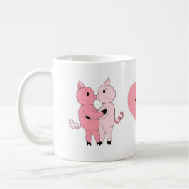 Caneca De Café Beijando Piggys