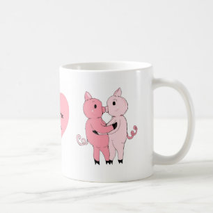 Caneca De Café Beijando Piggys